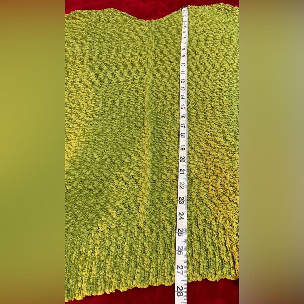 M/L Green Sweater Pockets Cute Vintage Look Boutique Purchase Measurements N Pic - Picture 4 of 17